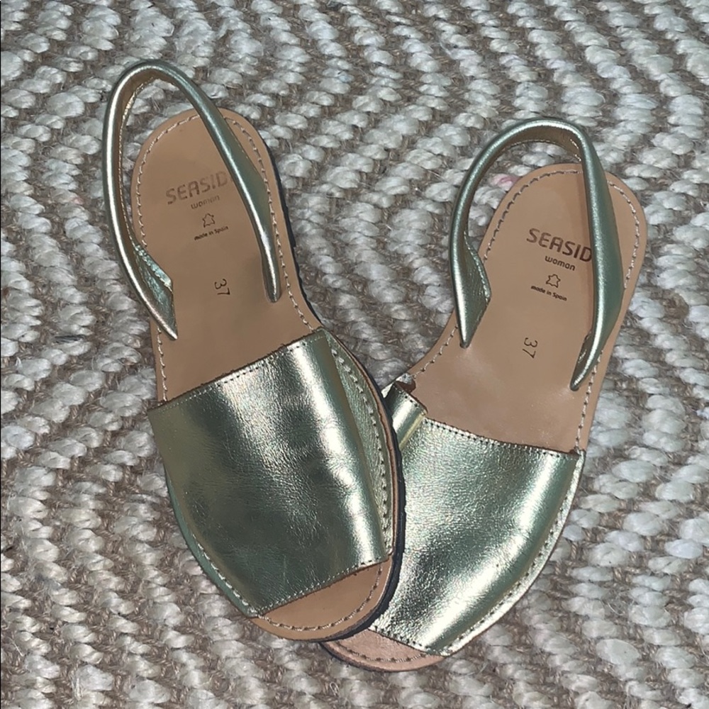 Gold espadrilles